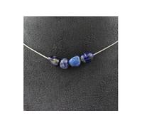 Collier 4 perles Lapis Lazuli du Pakistan chaîne inox - A Bijoux Multicolore G