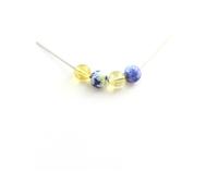 Collier 4 perles de lapis-lazuli du Pakistan + citrine 8 mm