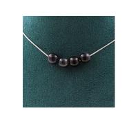 Collier avec 4 perles œil de faucon 8 mm chaîne en acier inoxydable