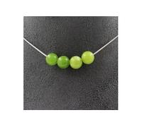 Collier avec 4 perles de péridot 8 mm en acier inoxydable
