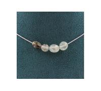 Collier 4 perles Préhnite du Canada chaîne inox - A Bijoux