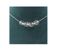Collier avec 4 perles de quartz 8 mm chaîne en acier inoxydable