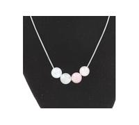 Collier 4 perles Quartz rose + Pierre de lune 8 mm - A Bijoux