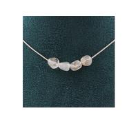 Collier avec 4 perles en topaze brésilienne. Chaîne en acier inoxydable