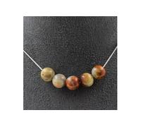 Collier 5 perles Agate crazy lace 8 mm - A Bijoux Multicolore G