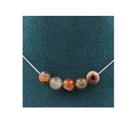 Collier avec 5 perles d'agate de rêve 8 mm, chaîne en acier inoxydable