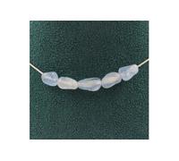 Collier 5 perles Aigue-Marine du Brésil chaîne inox - A Bijoux Multicolore