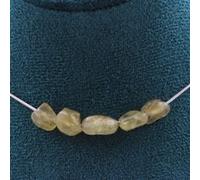 Collier 5 perles Apatite jaune de Madagascar chaîne inox - A Bijoux Jaune G