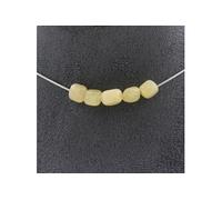 Collier avec 5 perles de calcite jaune du Royaume-Uni. Collier en acier inoxydable