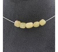Collier 5 perles Calcite jaune du Royaume-Uni chaîne inox - A Bijoux Jaune G