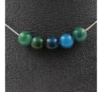 Collier 5 perles d'apatite 8 mm en acier inoxydable