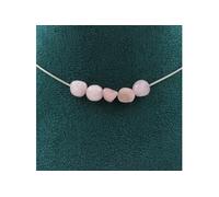 Collier 5 perles Kunzite du Brésil chaîne inox - A Bijoux