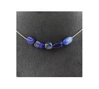 Collier 5 perles Lapis Lazuli du Pakistan chaîne inox - A Bijoux