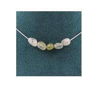 Collier 5 perles Préhnite du Canada chaîne inox - A Bijoux Multicolore G