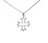 Collier 50cm - croix de toulouse - ensemble chaine et pendentif du Languedoc en argent massif 925 avec sa boite - cadeau homme