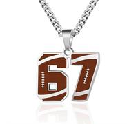 Collier 67, collier en acier inoxydable avec chiffres personnalisés, collier à six sept chiffres, chaîne à breloques personnalisée, taille unique, Acier inoxydable, Métal.