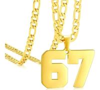 Collier 67 pour Garçons Acier Inoxydable Unisexe Décorations Drôles Pour