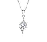 Collier 9 K/14 K/18 K/PT950 - Diamant laboratoire - Pendentif en spirale - 45 cm
