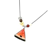 Collier à bijoux avec pendentif en forme de fruit, cordon de perles et tenue de voyage lumineuse, charme attrayant, pendentif en forme de fruit, accessoire de charme coloré, accessoire de vacances