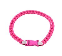 Collier à Boucle en chaîne Acrylique pour Hommes et Femmes Collier à chaîne Transparente Rock Punk Bijoux de Mode personnalisés-Une pièce, Rose Fluo, Taille Unique