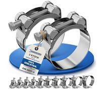 Collier à boulon articulé en acier inoxydable | 29-31mm [2 pièces] inoxydable | Colliers de serrage pour charges élevées | pour piscine | Tuyau d'aspiration | Tuyau de pression Colliers d'échappement