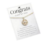 Collier à breloques boussole avec une belle carte Cadeau idéal pour un ami ou une famille, One Size, Comme décrit, Comme décrit.