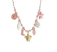 Collier à breloques Coastals avec pendentifs tortues, coquillages, étoiles de mer, idéal pour les cadeaux de plage ou les accessoires de mode quotidiens, taille unique, Comme décrit, Comme décrit.