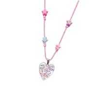 Collier à breloques en forme de cœur coloré sur cordon tressé rose, chaîne de clavicule légère et réglable pour des tenues simples, des rencontres décontractées, des moments de partage décontractés,