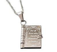 Collier à breloques en forme de livre - Pendentif ouvert vintage | Bijoux souvenirs littéraires, pendentif créatif en couches accessoire design attrayant, collection de souvenirs littéraires