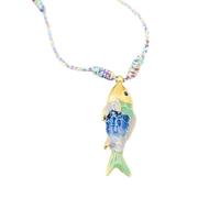 Collier à breloques en forme de poisson marin réglable en acier inoxydable pour un usage quotidien ou comme cadeau, taille unique, Comme décrit, Comme décrit.