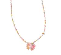 Collier à breloques en perles avec perles multicolores, 50 cm, pendentif central, bijoux pour un usage quotidien, fête de vacances, collier de perles pastel, chaîne de clavicule colorée, bijoux à