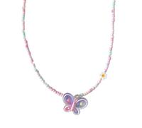 Collier à breloques en perles avec perles multicolores, 50 cm, pendentif central, bijoux pour un usage quotidien, fête de vacances, collier de perles pastel, chaîne de clavicule colorée, bijoux à