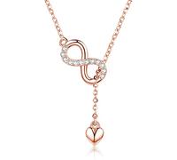 Collier à breloques éternelles en argent sterling - collier à pendentif minimaliste en argent sterling 925 pour femme, chaîne réglable