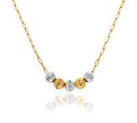 Collier à breloques personnalisé The Balance avec perles gravées personnalisées - Chaîne à maillons - Cadeau délicat pour maman, elle - Bijoux pour Noël, Link Chain, Argent sterling, Pas de gemme