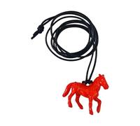 Collier à breloques symboliques en forme de cheval pour réussir - Robuste et facile à utiliser - En acrylique et cordon en cuir réglable - Chaîne de pull élégante et symbolique sur un collier en corde