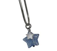 Collier à breloques translucide avec détails d ' étoiles superposées, bijoux tendance légers, pièce de de clavicule de 17, 7 pouces, breloque transparente, accessoire de clavicule, collier tenue
