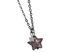 Collier à breloques translucide avec détails d ' étoiles superposées, bijoux tendance légers, pièce de de clavicule de 17, 7 pouces, breloque transparente, accessoire de clavicule, collier tenue