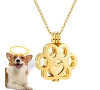 Collier à cendres - Bijou de crémation - Collier urne funéraire pour chien - Collier avec pendentif en forme de patte de chien en acier inoxydable pour rappel de perte de mémoire, femmes, hommes, Z
