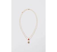 Collier à chaînes multiples et pierres fantaisie homme - or - ONE SIZE, or