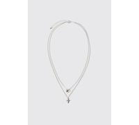 Collier à chaînes multiples homme - argent - ONE SIZE, argent