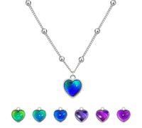Collier à changement de couleur - Pendentif en forme de cœur de 1 cm, sensibilité thermochromique à la température | Accessoire de mode élégant pour femmes pour les sorties festives, les fêtes, les