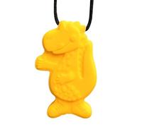 Collier À Croquer - Jouet Sensoriel Dinosaure En Silicone De Qualité Alimentaire, Conception Portable 6,2 Cm X 4 Cm, Cordon Léger De 60 G + Pendentif Anti-perte, Polymère Souple Durable - Pour Les Bes