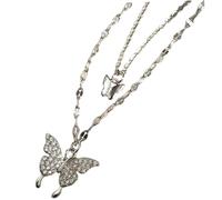 Collier à double papillon pour femmes élégants boucles de chauffeur de tour élégant présent anniversaire présent léger et conception délicate polyvalente pour les usures quotidiennes et les occasions