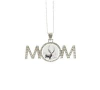 Collier à effet artistique avec motif de renne pour la fête des mères - Cadeau pour maman, grand-mère, M