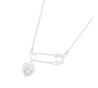 Collier à épingles d ' amour tendance, pièces de déclaration de mode, vêtements confortables, bijoux en cuivre, idées de cadeaux spéciaux, utilisation quotidienne, collier à breloques en forme de cœur