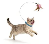 Collier à Grelot pour Chat,Plumeau interactif pour Chaton | Collier Stimulant pour Félin - pour Exercice Quotidien à la Maison, Jardin, Parc, Intérieur et Extérieur