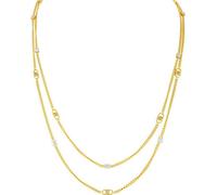 Collier à la mode plaqué or avec cristaux LJ2905