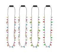 Collier À LED, Avec Un Design Confortable Et Résistant À La Transpiration, 4 Pièces, Collier De Noël Clignotant Dans Le Noir, Bijoux De Fête À LED, Lumières Vives De Longue Durée, Pour Amis,