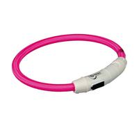 TRIXIE Anneau Lumineux USB Flash, TPU/Nylon, M-L : 45 cm/ø 7 mm, Rose