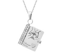 Collier À Ma Fille - Collier Livre D'amour Pour Fille | Pendentif Ouvrable Multi Couches En Acier Inoxydable Pour Valentin Noël Anniversaire Graduation Cadeau | Pour Maison Saint Valentin Voyager Noël